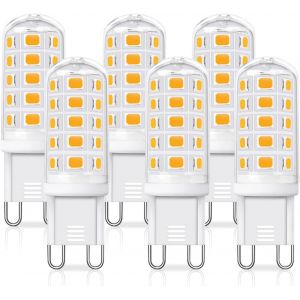 Kal-Ampoule Led G9 3w, Équivalent 30-40w Halogène Lampe, 350lm Blanc Chaud 2700k Non-Dimmable, Ac 220-240v, Économie D'énergie, Pour Cuisine, Chambre, Salon, Lot De 6 - Neuf
