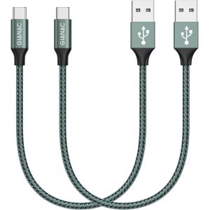 KALANKA-Câble USB C [0.3M, Lot de 2] 3.1A câble usb c charge rapide en Nylon Tressé Chargeur USB C Connecteur pour Galaxy S21 S20 S10 S9 S8,Note 10 9,Huawei P30 P20 P10 Mate30,Google Pixel, Smartphon - Neuf