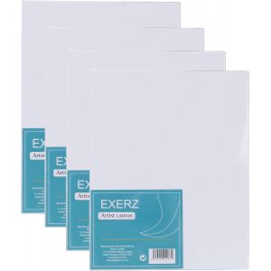 40x50cm Toiles Pré-Étirées 4pcs,Toiles À Peindre Encadrées,280gsm/100% Coton Pré-Étiré/Vierge/Triplement Apprêtée/Sans Acide/Grain Moyen/1,7 Cm D'épaisseur - Neuf