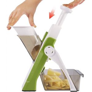 Mandoline De Cuisine Manuelle Multifonction, Coupe-Légumes, Lame En Acier Inoxydable, Julienne, Cubes, Pommes De Terre Frites, Carottes, Tomates - Neuf