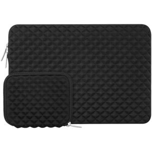 Housse compatible avec MacBook Pro 14 pouces (2022/2021) M1 Pro/M1 Max A2442, ordinateur portable 13-13,3 pouces, housse en néoprène et mousse diamant avec petite pochette, noir - Neuf