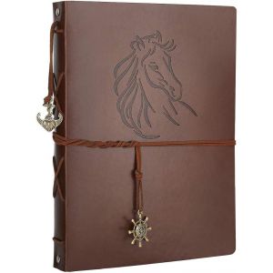 MAA-Album Photos, Album Scrapbooking Mariage Album Scrapbook Original en Cuir Vintage avec 60 pages noires, DIY Adhesif Souvenir Livre Cadeau Original Anniversaire Noël pour Femme Homme Maman Fille - Neuf