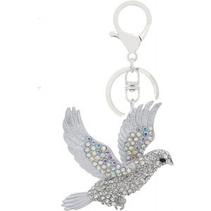 Kal-Joli Porte-Clés Colombe En Strass, Pendentif Animal Étincelant, Convient Pour Hommes, Femmes Et Enfants - Neuf