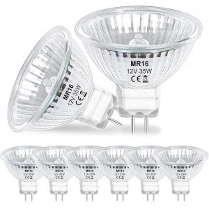 Ampoule Spot Mr16 12v 20w, Ampoules Halogène Gu5.3 Dimmable, Blanc Chaud 2700k, Ampoule Halogene 2 Broches Couvercle En Verre Pour Plafonnier, Pack De 8 - Neuf