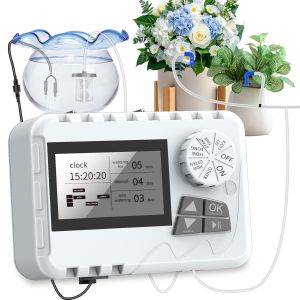 Irrigation Automatique Interieur pour Balcon de Jardin,Ordinateur Irrigation Automatique Goutte à Goutte 2200mAh avec Tuyau Arrosage,Programmateur Arrosage USB-C Rechargeable avec 15 Goutteurs - Neuf