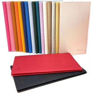 TRAHOO-- Etui Porte ch&eacute;quier Talon en Haut - 2 emplacements Porte Carte cr&eacute;dit - pi&egrave;ce d'identit&eacute; - Cuir Vachette - 11 cm X 19 cm (ZSF Bleu Clair) - Neuf