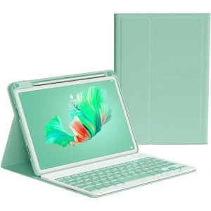 Étui Avec Clavier Coloré Pour Ipad 10e/9e/8e/7e Génération, Ipad Air 5e 4e Génération Pro 10,5"" 11"" Avec Clavier Coloré Amovible Sans Fil Bluetooth (Ipad Mini 6e Génération, Vert Menthe) - Neuf