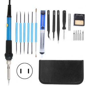 XYONG Kit de fer a souder electrique 60 W, temperature reglable, kit d'outils de soudage DIY avec fonction interrupteur, prise americaine AC 110 V - Neuf