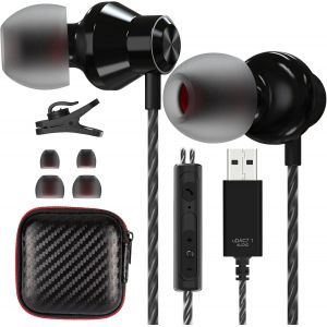 KALANKA-Casque USB 2,5M,Casque USB PC Filaire pour Casque Gaming Stéréo HiFi Casque Gamer Intra Auriculaire Casque avec Micro et Contrôle du Volume pour Ordinateur/PC/Mac/Ordinateur Portable/Chromebo - Neuf