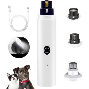 Kalanka-Ponceuse À Griffes Électrique Pour Chiens - Tondeuse À Ongles Silencieuse Pour Animaux De Compagnie - Avec Lumière Led - Rechargeable - Lime À Ongles Indolore Pour Grands Chiens Et Chats - Neuf