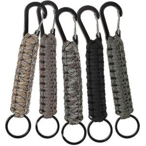 Lot De 5 Porte-Cl&eacute;s En Paracorde R&eacute;sistants Avec Mousqueton &iquest; &Eacute;quipement De Plein Air Polyvalent Pour Le Camping, La Randonn&eacute;e Et L'utilisation Quotidienne &iquest; Couleurs Vives - Neuf