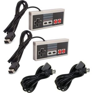 : 2 X Manette De Jeu Et Cable Rallonge Compatible Avec La Console Nintendo Mini/Classic Nes[J69] - Neuf