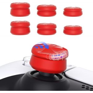 Sept-Playvital Capuchon Pour Ps5 Manette Protection Stick Analog Pour Ps5 Edge,Joystick Grips Caps Pour Xbox Core/Xbox One/Elite Series 2/Switch Pro,Razor Thumbstick Cover Pour Ps4-Rouge,3 Paires - Neuf