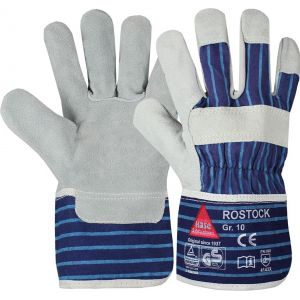 Shiba-Rostock Gants De Sécurité En Cuir Fendu, Gant De Travail Universel Gant De Jardin, Cuir De Vachette De Qualité Testé Tüv Gs [1 - Neuf