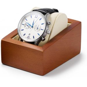 Kal-Vitrine Présentoir À Montres En Bois Massif Carré Individuel(7 X 9,5 X 4,8 Cm,Blanc Crème) - Neuf