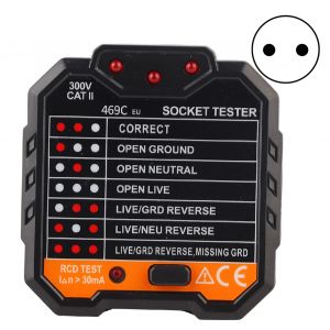 XYONG Testeur de prise electrique portable a affichage numerique, 48-250 V, 45-65 Hz, prise UE - Neuf