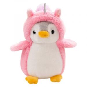 Pingouin en peluche mignon, transformation, poupée pingouin, poupée réconfortante pour enfants, poupée de chiffon pingouin-rose - Neuf