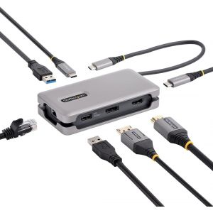 Com Adaptateur Multiport Usb-C - 4K 60Hz Hdmi/Dp - Hub Usb 3 Ports - 100W Pd Pass-Through,Gbe,Mini Station D'Accueil Avec Chargeur - Adaptateur Usb C Vers Hdmi,C&acirc;ble De 30Cm (Dkt31Cd D3) - Neuf