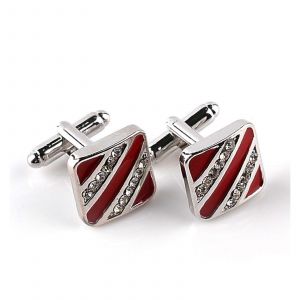 Boutons De Manchette Carr&iquest;&iquest;S Bicolores Pour Homme, &iquest;&iquest;Mail Rouge Et Noir, Boutons De Manchette Style Business - Neuf