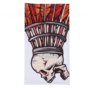 Couvre-Visage De Cyclisme D'ete Avec Protection Uv, Motif Tete De Mort, Protection Solaire En Soie Glacee, Blanc - Neuf