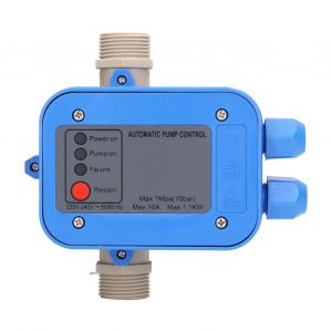 XYONG Interrupteur de controle de pression de pompe a eau, 1,5 bar-3 bar, etanche, reglable, bleu-gris, 220 V-240 V, 1,1 kW - Neuf