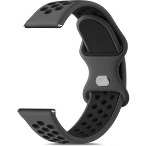 Watch Strap 22mm 20mm Men Women New Waterproof Silicone Strap 22mm 20mm Smartwatch Accessories Two Colors Breathable Wristbands For Men Women - Neuf