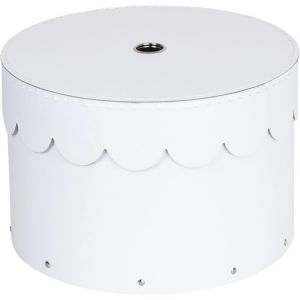 lot de 2 bo&icirc;tes rondes avec couvercle-bo&icirc;te avec couvercle pour les v&ecirc;tements,les jouets,etc.-caisson de rangement rond en panneaux de fibres et papier effet lin-blanc - Neuf