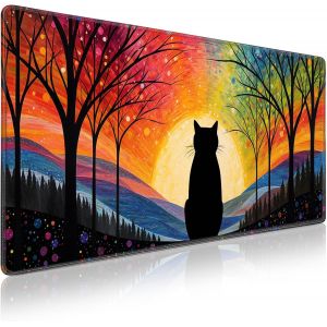 Tapis de Souris Gamer, 900 x 400mm XXL Tapis Souris Gaming Grand, Tapis Bureau Antidérapant Étanche, sous Main Souris à Bords Cousus pour Gamer, Ordinateur, PC - Neuf