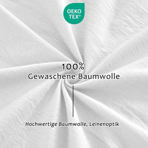 Trahoo-Taie Oreiller 40x80 Cm Lot De 2housse Coussin 100% Coton Lav&eacute; Doux, Aspect Lin Et Respirant, Taie D Oreiller Blanc Avec Fermeture &Eacute;clair - Neuf