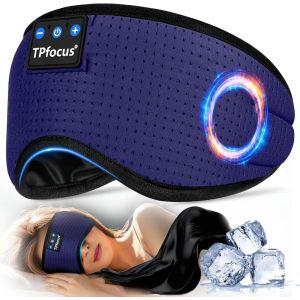 Asmr Masque De Sommeil Avec Bandeau Bluetooth Id&eacute;al Pour Le Bureau,Les Voyages En Avion,Les Gadgets Technologiques,Cadeaux Uniques Bleu - Neuf