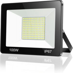 Projecteur Led Exterieur 100w, Ip67 Imperm&eacute;able Spot Led Ext&eacute;rieur, 10000lm 7000k Blanc Froid Eclairage De S&eacute;curit&eacute;, Luminaire Exterieur Pour Patio, Terrasse, Jardin, Garage, Usine - Neuf