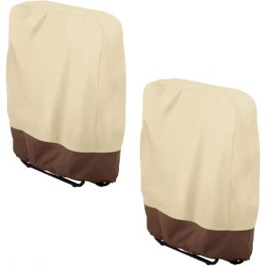 Ulteronixshop-Lot De 2 Housses De Chaise Pliante D'ext&eacute;rieur - 82 X 93 X 22 Cm - Imperm&eacute;ables - Oxford - Pour La Maison, Le Jardin - Protection Des Meubles (Beige) - Neuf