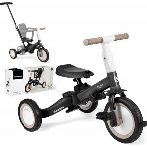 Ksfal-Kikkaboo Flip Tricycle B&eacute;b&eacute; &Eacute;volutif 5 En 1&iquest;V&eacute;lo Enfant 1 &Agrave; 5 Ans Convertible En Draisienne Avec Si&egrave;ge Et Guidon R&eacute;glables,Noir - Neuf
