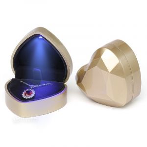 Coeur En Forme De Boîte D'anneau De Velours Titulaire De Bijoux De Poitrine Organisateur De Boucles D'oreilles Boîte¿Or¿ - Neuf