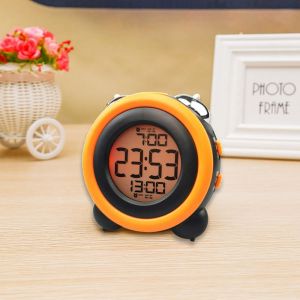 Réveil puissant pour gros dormeurs avec alarme en option, double réglage d'alarme, fonction répétition (orange), 1 pièce - Neuf