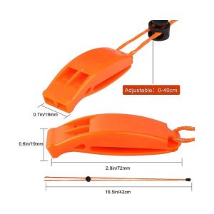 Sifflet De Survie D'urgence 120 Db - Double Trou, &Eacute;tanche, Cordon R&eacute;glable, L&eacute;ger, Haute Visibilit&eacute; Pour La S&eacute;curit&eacute; En Ext&eacute;rieur - Neuf