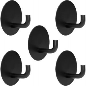 Lot De 5 Crochets Autocollants Sus304 En Acier Inoxydable Heavy Duty - Crochets Muraux Adhésifs - Étanche - Pour Manteau, Chapeau, Portefeuille, Cuisine, Salle De Bain, Douche (Noi[POU8807587] - Neuf