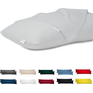 Cauc-Taie D'oreiller 40x145 Coton Satin Premium Lot De 2 Housse Coussin Pour Coussins Canap&eacute;/Lit Tissu Super Doux Resistant Et Lavable Hypoallerg&eacute;nique Anti-Acariens Avec Fermeture &Eacute;clair Invisible - Neuf