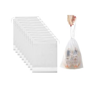 Sacs &Agrave; Chaussures &Agrave; Cordon Pour Voyage - Imperm&eacute;ables, Lot De 10, Semi-Transparents, Multifonctionnels, 30 X 40 Cm - Neuf