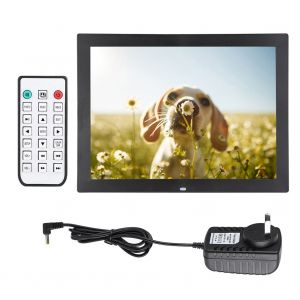 Cadre photo numerique portable HD 15 pouces, horloge, lecteur de films, album avec telecommande (noir, AU) - Neuf