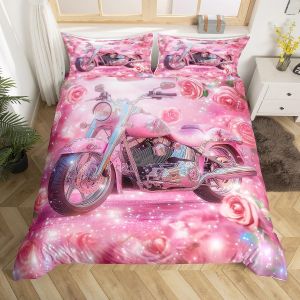 Housse De Couette Double Homewish Dirt Bike Pour Garçons, Housse De Couette Pour Enfants, Moto, Motard, Tie - Neuf