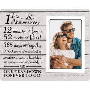 CMWX-Cadre Photo de 1er Anniversaire de Mariage - Cadeau pour Couple, Mari ou Femme - Pour Photo 10 x 15 cm - Neuf