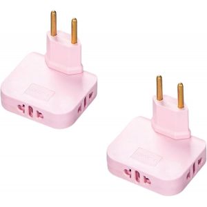 KALANKA-2X Adaptateur de Prise UE avec 3 Prises,Multiprise Plate de Prise EU-US,Prise Multiple 10A 250V, Portable, Extension 180 degrés, Cordon Libre pour Espace de Prise limité,Multiprise Extra Plat - Neuf