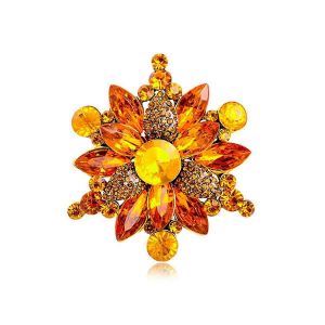 Broche Grande Fleur En Strass, Motif Floral Rouge, Noir Et Violet, Couronne De Flocons De Neige, Bijou Pour Femme - Neuf