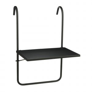 Mica Decorations Seatle Table Balcon &iquest; Salon De Jardin Ext&eacute;rieur &iquest; M&eacute;tal &iquest; 57,5 X 38 Cm &iquest; Noir - Neuf