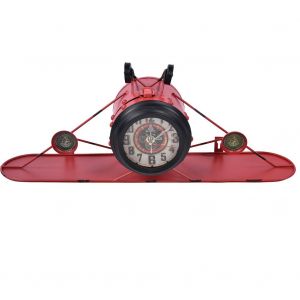 Horloge murale en fer forge, decoration suspendue, accessoire en forme d'avion, horloge et support - Neuf