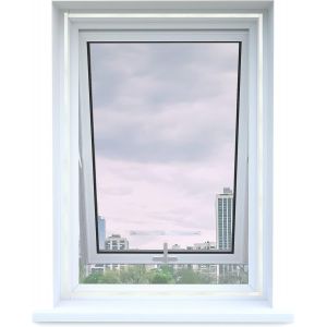 Moustiquaire Universelle Transparente avec Fermeture Éclair pour Fenêtres,en Maille Lavable et Découpable à la Taille Souhaitée ¿150x180CM,Blanc¿ - Neuf