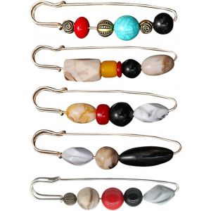 Kjdal-Broches Vintage-5 Pcs Pinces À Cardigan Châle Clips Clip Écharpe Retro Cardigan Clip Épingle À Châle De Pull Épingles À Nourrice Broche De Perle Rétro Cardigan Clip De Broche Pour Femme - Neuf