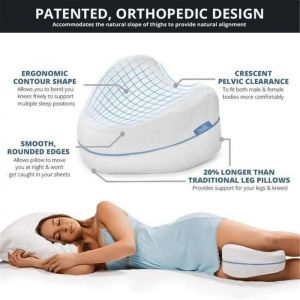 Oreiller de Jambe Coussin pour Genoux de Mousse de Mémoire pour Un Sommeil Ergonomique Soulage Les Douleurs - Neuf