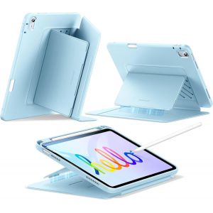Coque pour iPad 11e G&eacute;n&eacute;ration (A16), Coque iPad 11/10 (2025/2022), Couverture de Support Vertical, Angles de Support Multiples, Couverture Ultra-Stable avec Porte-Stylet, S&eacute;rie Flip, Bleu Ciel - Neuf